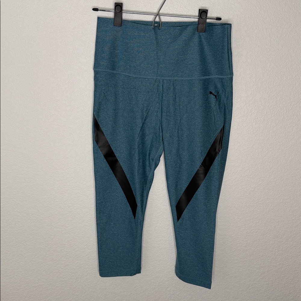 Puma Blue and Black Athletic Leggings Size L
